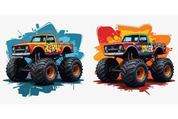 Download Monster Car Vectors EPS Bundle - Car vector Collection