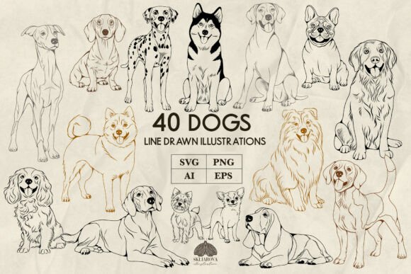Download Dogs Line Art Svg Png - Dog Collection