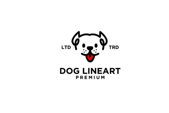 Download Simple Dog Head Line Art Vector Logo - Dog Collection