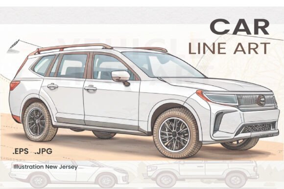 Download Car Line Art Vector Bundle - Car line art Collection