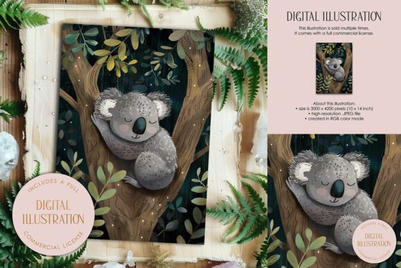 Download Sleeping Koala Bear Illustration - Illustration Collection
