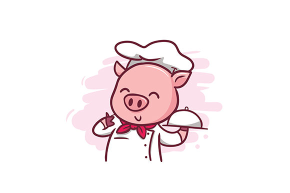 Download The Cute Pig Chef Illustration - Illustration Collection