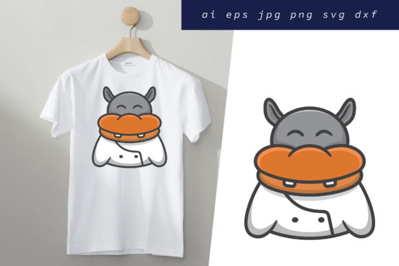 Download Bread Hippo Illustration Design - Illustration Collection