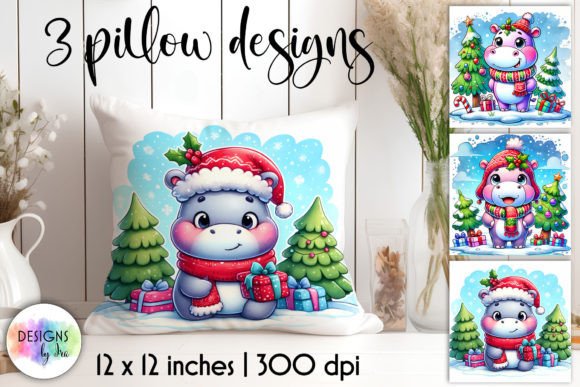 Download Funny Christmas Hippo Illustration - Illustration Collection