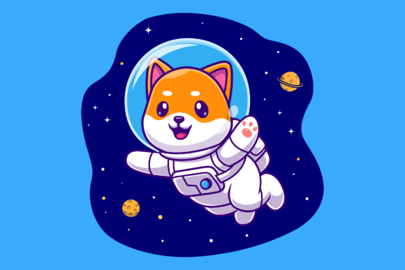 Download Cute Shiba Inu Dog Astronaut Floating - Dog Collection