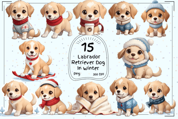 Download Labrador Retriever Dog in Winter Clipart - Dog Collection