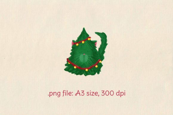 Download Funny Christmas Cat  Illustration - Illustration Collection