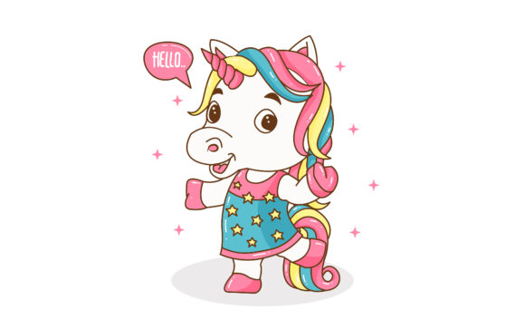 Download Cute Little Unicorn Vector Illustration - Illustration Collection
