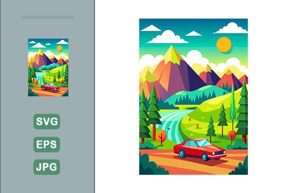 Download Car Vector Landscape Background - Car vector Collection