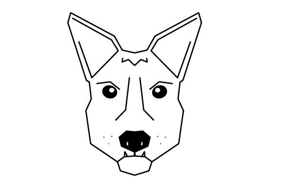 Download Polygon Dog Head Line Art - Dog Collection