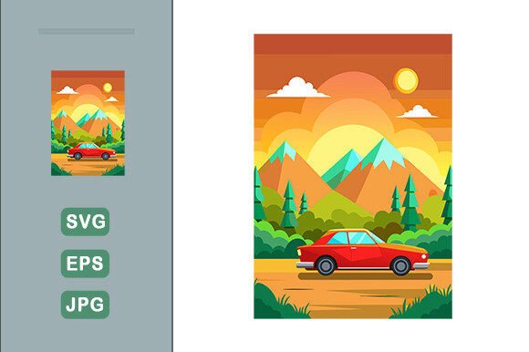 Download Car Vector Landscape Background - Car vector Collection