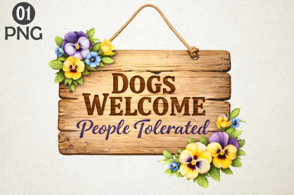 Download Dogs Welcome Wooden Sign Sublimation PNG - Dog Collection