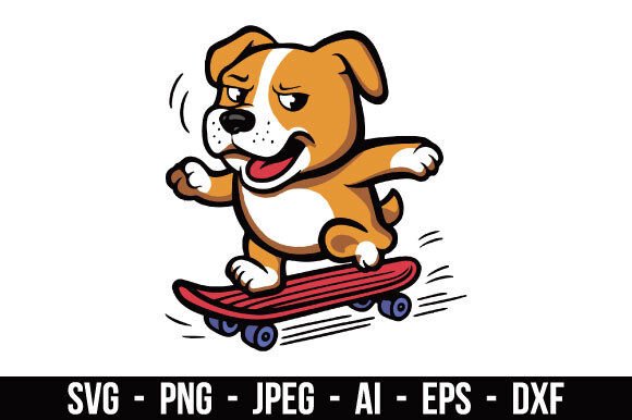 Download Dog Skateboard Adventure SVG - Dog Collection