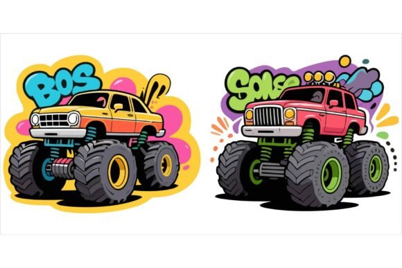 Download Monster Car Vectors EPS Bundle - Car vector Collection