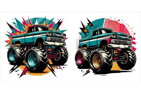 Download Monster Car Vectors EPS Bundle - Car vector Collection