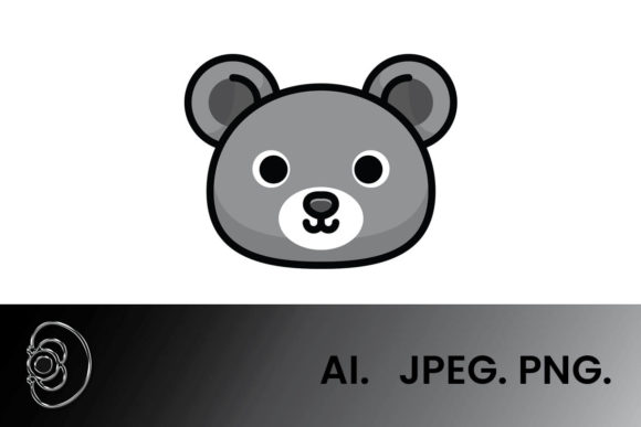 Download Greyscale Cute Honey Bear Illustration - Illustration Collection
