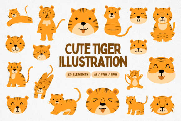 Download Cute Tiger Illustration - Illustration Collection