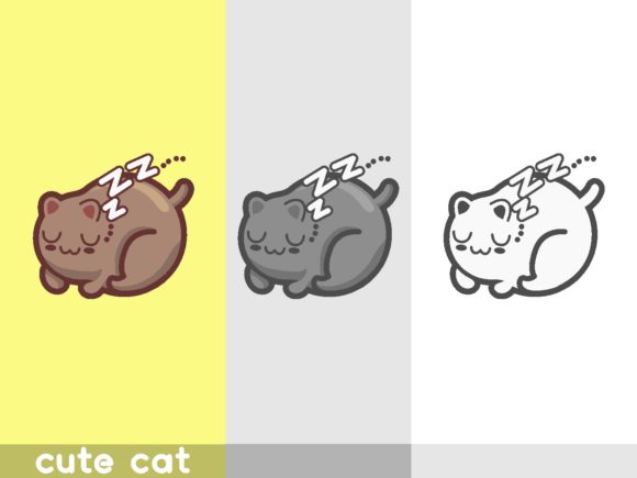 Download Vector Cute Cat Illustration "Sleep" - Illustration Collection