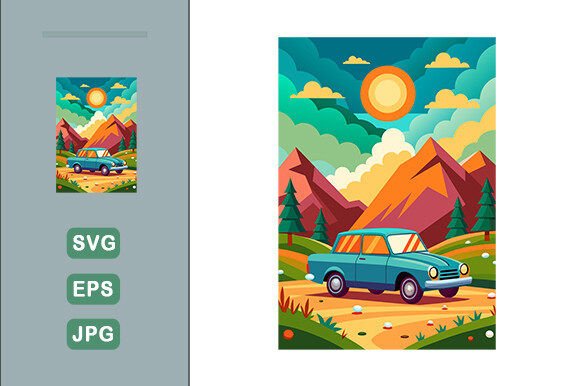 Download Car Vector Landscape Background - Car vector Collection