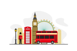 Download London Flat Design Illustration - Illustration Collection